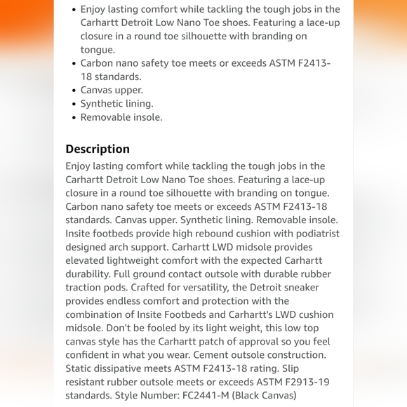Carharrt Mens Sneakers Carbon Safety Toe - Picture 8 of 8